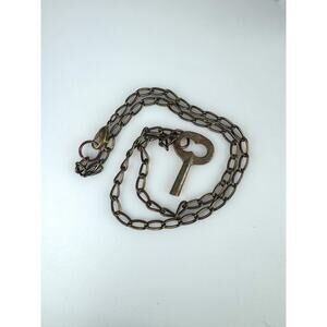 Vintage Skeleton Key Necklace Antique Materials Medium length 25" Brass Chain